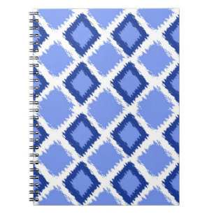 Blue Diamond Ikat Pattern Notebook