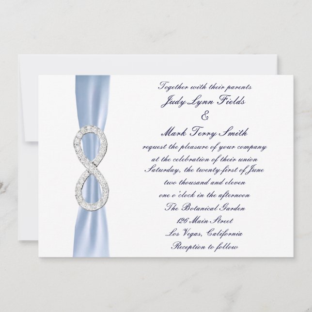 Blue Diamond Infinity Wedding Invitation (Front)