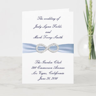 Blue Diamond Infinity Wedding Program Card