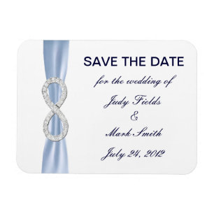 Blue Diamond Infinity Wedding Save The Date Magnet