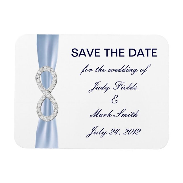 Blue Diamond Infinity Wedding Save The Date Magnet (Horizontal)