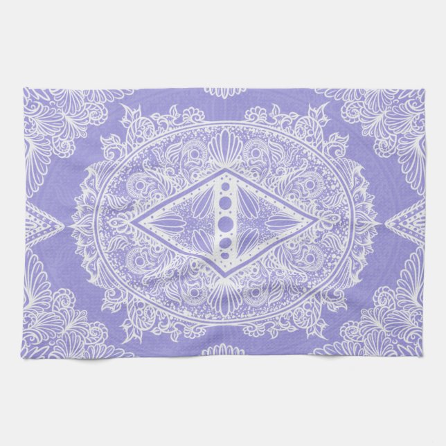 Blue Diamond Mandala Tea Towel (Horizontal)
