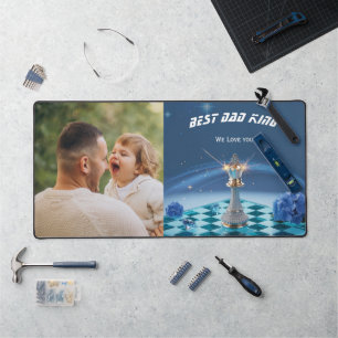 Blue Diamond Metallic King Chess Fathers Day  Desk Mat