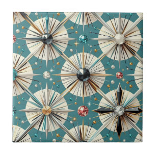 Blue Diamond Mid Century Modern  Ceramic Tile
