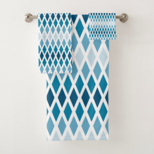 Blue Diamond Ombre Bath Towel Set