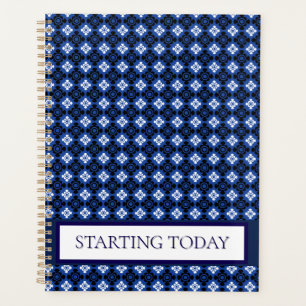 Blue Diamond Pattern Professional Planner
