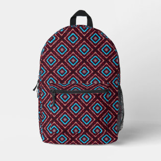 Blue Diamond Printed Backpack