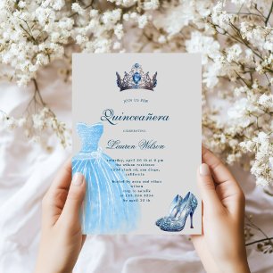 Blue Diamond Queen Exclusive Quinceañera Invitation