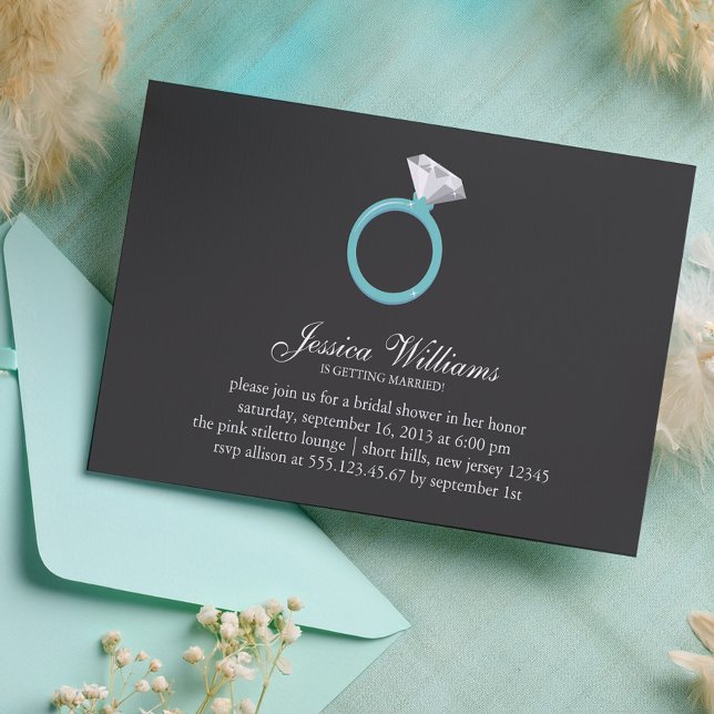 Blue Diamond Ring Bridal Shower Invitation (Creator Uploaded)