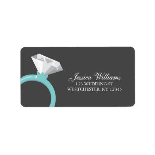 Blue Diamond Ring Bridal Shower Label
