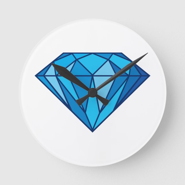 Blue Diamond  Wall Clock (Front)