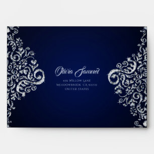 Blue Diamond Wedding Envelope