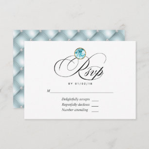 Blue Diamond Wedding RSVP Card