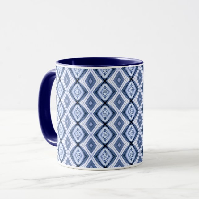 Blue Diamonds Harmony Pattern Diamond Blues Mug (Front Left)