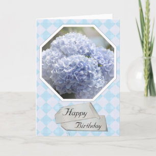 Blue Diamonds Hydrangea Flowers Card