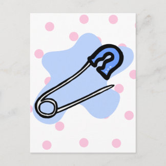 Blue Diaper Pin Postcard