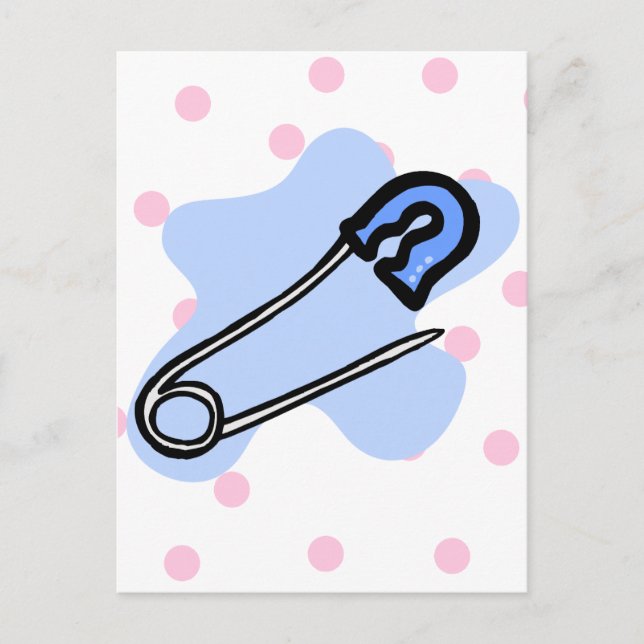 Blue Diaper Pin Postcard (Front)
