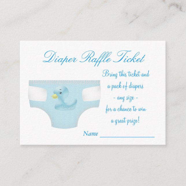 Blue Diaper Raffle Tickets Enclosure Card (Front)