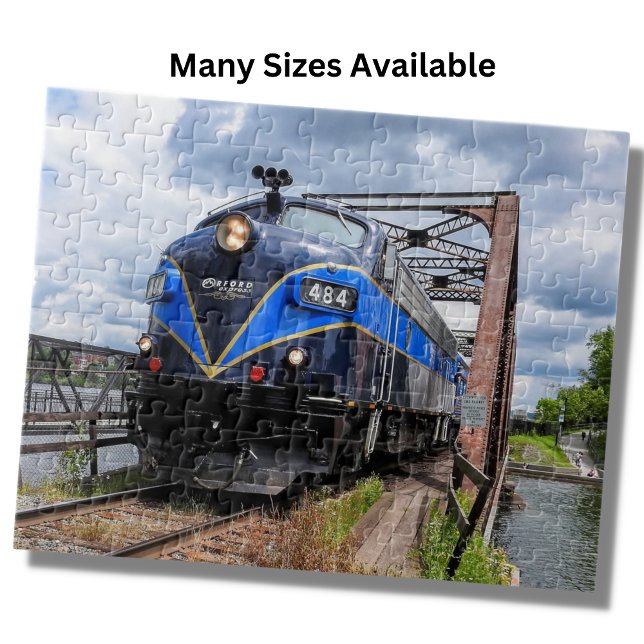 Blue Diesel Train Engine Locomotive Railroad Jigsaw Puzzle (Creator Uploaded)
