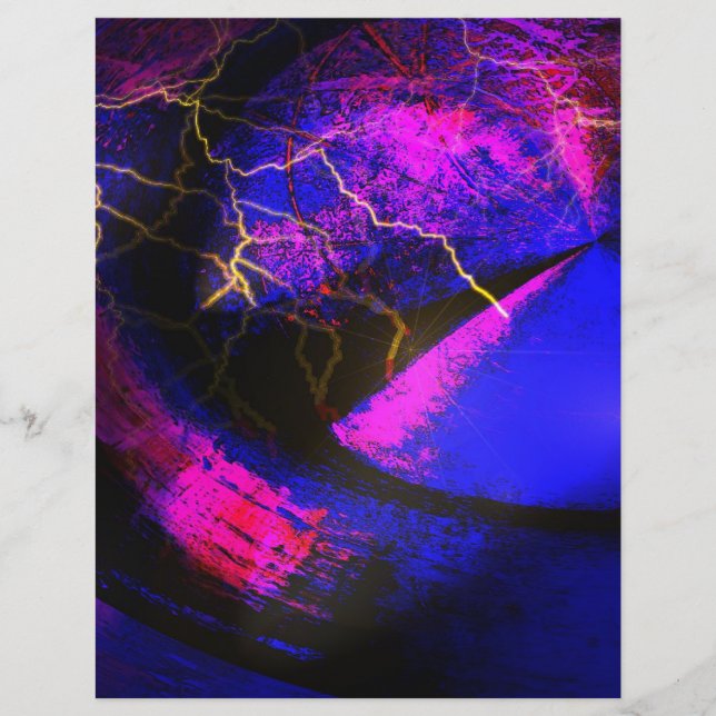 Blue Digital Abstract Art Flyer (Front)