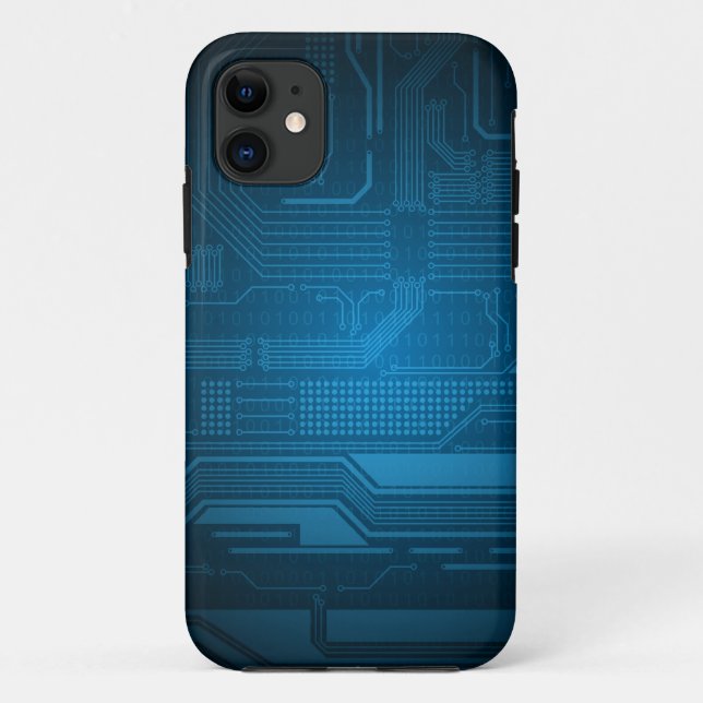 Blue Digital Binary Code Technology  Style Case-Mate iPhone Case (Back)