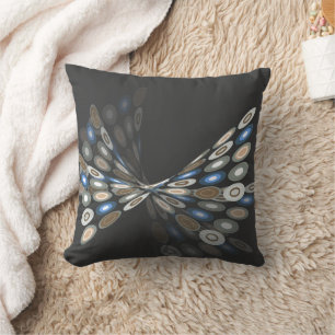 Blue Digital Dots Butterfly Twist Graphics Art Cushion