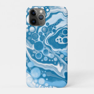  Blue Digital Fluid Art Marble Pour Painting Cells iPhone 11 Pro Case