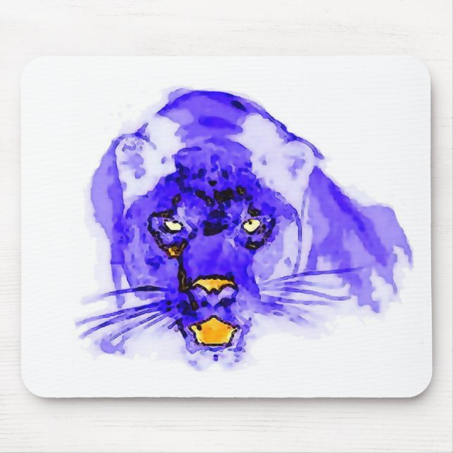 Blue Digital Pop Art Jaguar Mouse Pad (Front)