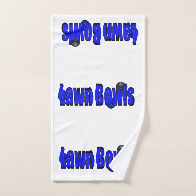 Blue Dimensional Lawn Bowls Word, Hand Towel (Hand Towel)