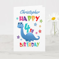 Blue Dinosaur 4th Birthday