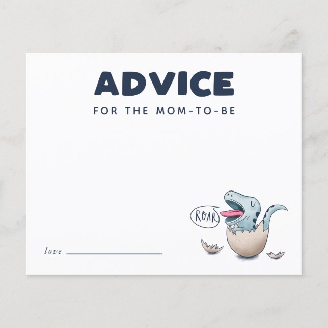 Blue Dinosaur Advice for Mummy Card (Front)
