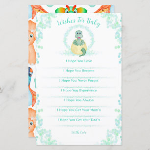 Blue Dinosaur Baby Shower Game Wishes For Baby