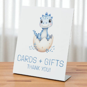 Blue Dinosaur Cards and Gifts Baby Shower Sign