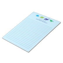 Blue Dinosaur Cute Kid's Dino Stationary Notepad