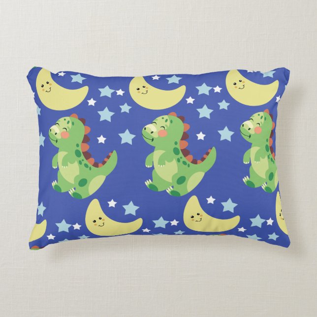 Blue Dinosaur  Decorative Cushion (Front)