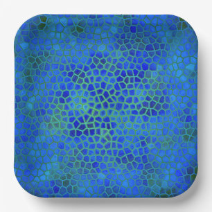 Blue Dinosaur Hide Paper Plate