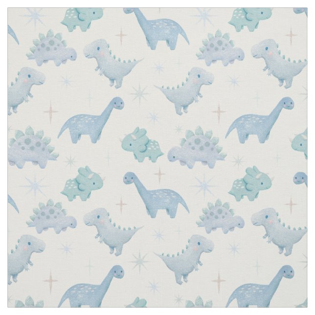 Blue Dinosaur Pattern Boys Fabric (Swatch)