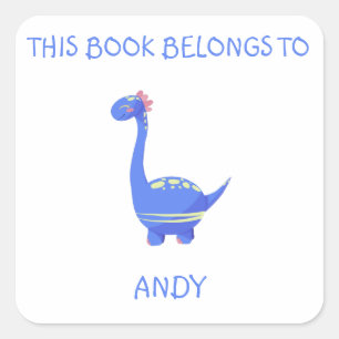 Blue Dinosaur  Square Sticker
