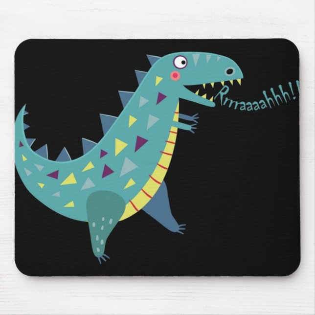 Blue Dinosaur T Rex Ba  Mouse Pad (Front)