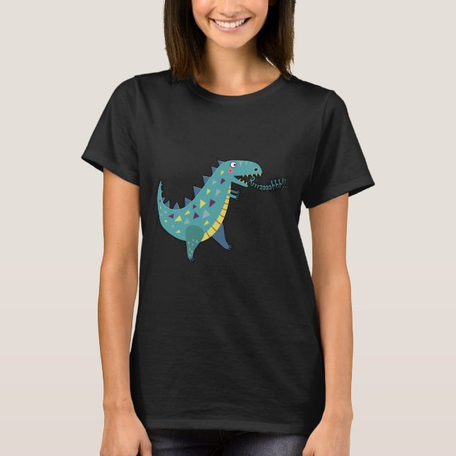 Blue Dinosaur T Rex Ba  T-Shirt (Front)