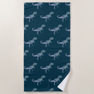 Blue Dinosaur Trex Beach Towel