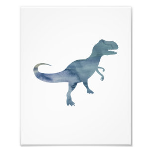 Blue Dinosaur Trex Photo Print