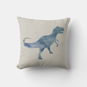 Blue Dinosaur Trex Throw Pillow