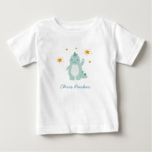 Blue Dinosaur Twinkle Star Boy  Baby T-Shirt
