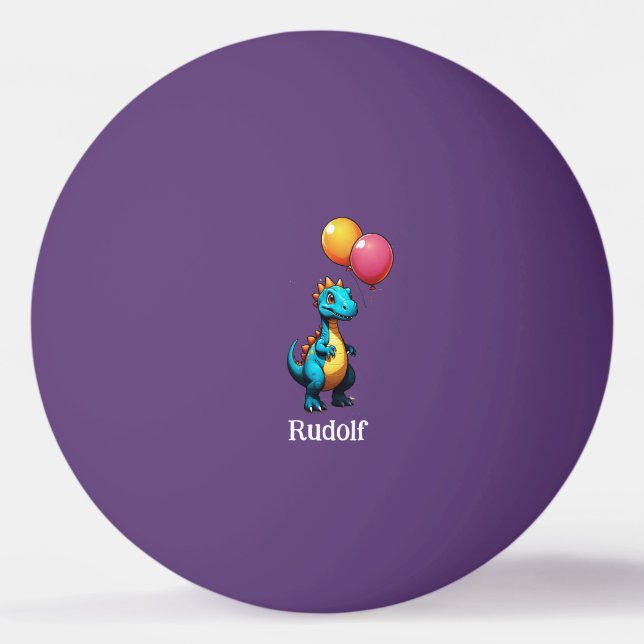 Blue dinosaur with balloons ping pong ball (Front)