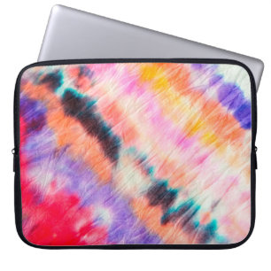 Blue Dirty Art Painting. Tie Dye Texture. Purple B Laptop Sleeve