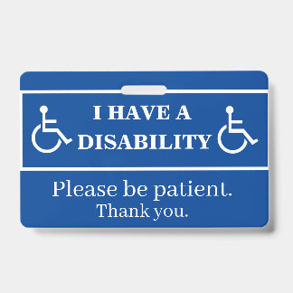 Blue Disability Badge  ID Badge