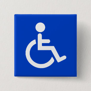 Blue disabled symbol 15 cm square badge