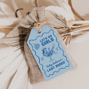 Blue Disco Cowgirl Rodeo Bachelorette Weekend Gift Tags