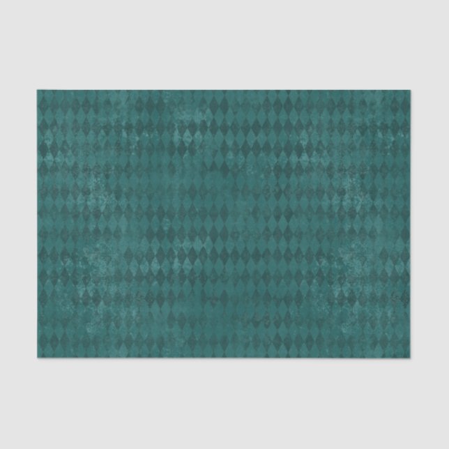 Blue Distressed Harlequin Tissue Paper (Front)